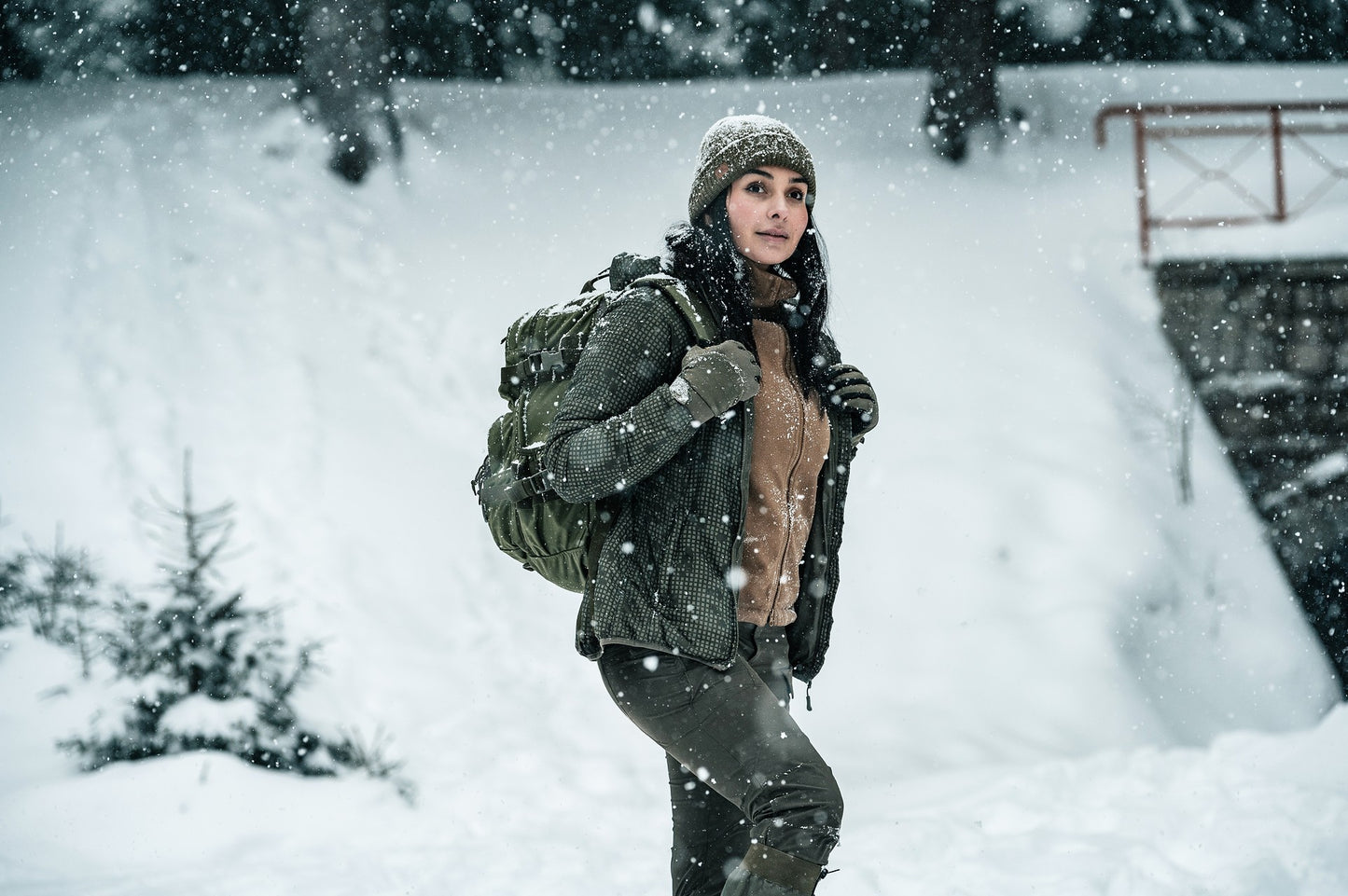 Czapka Helikon Merino Wanderer - Olive Green