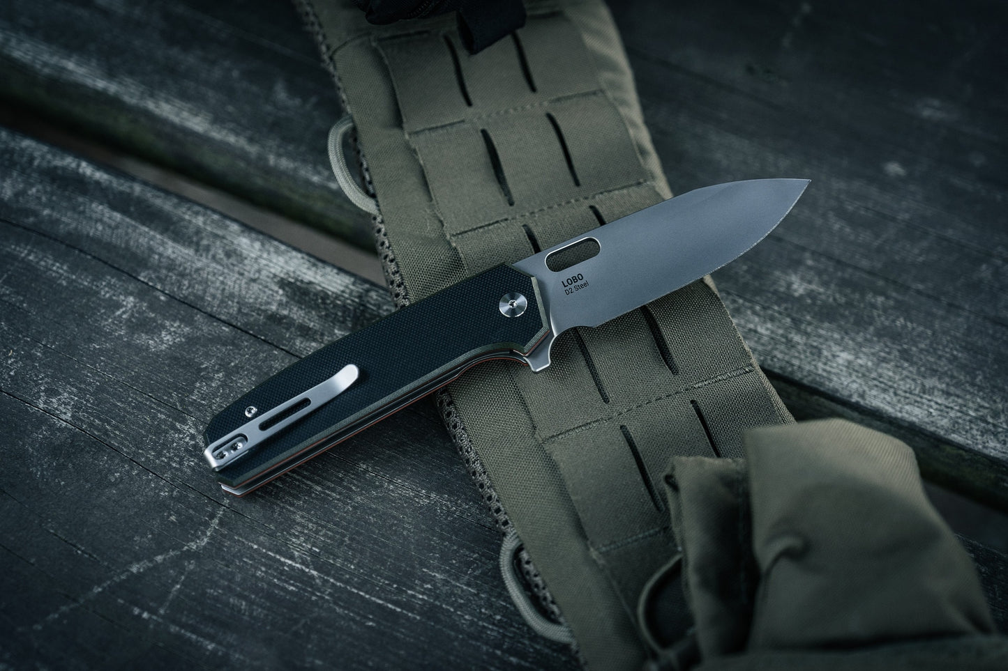 Nóż składany Badger Outdoor D2 Lobo - Black