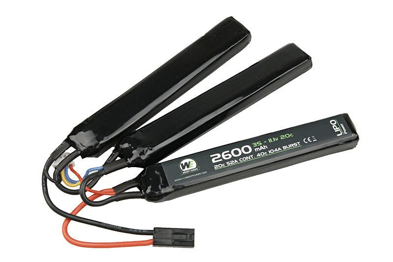 Akumulator ASG Nuprol Li-Po 2600mAh 11,1V 20C - trójdzielny