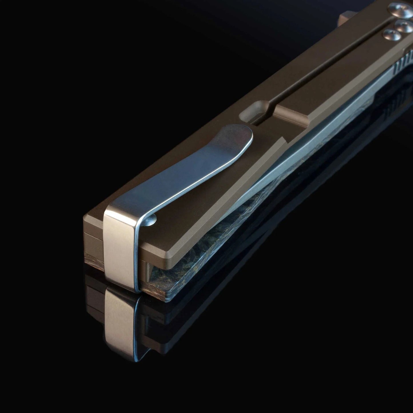 Nóż składany Ocaso Solstice Damascus Fat Carbon - Dark Matter Bronze