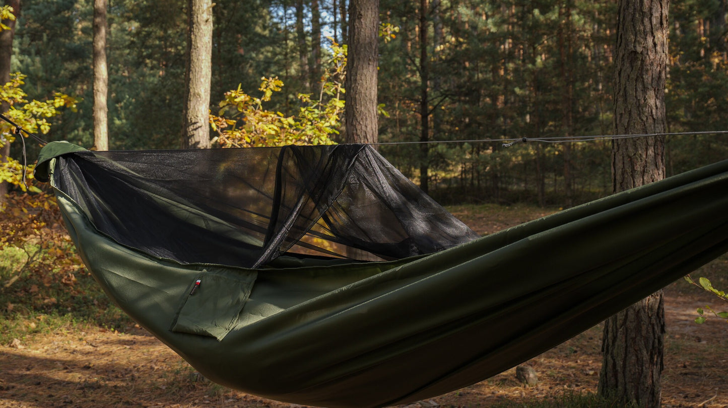 Hamak TigerWood Ważka V1 Pocket z moskitierą - Green