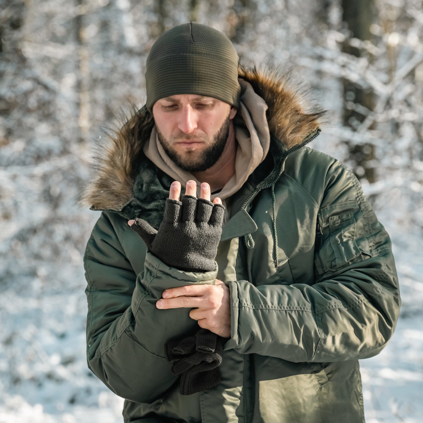 Rękawice Mil-Tec Thinsulate bez palców - Black