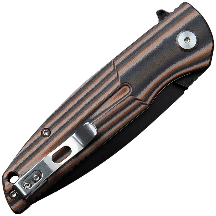 Nóż składany Bestech Knives Fin Black Stonewash - Black/Orange/Beige
