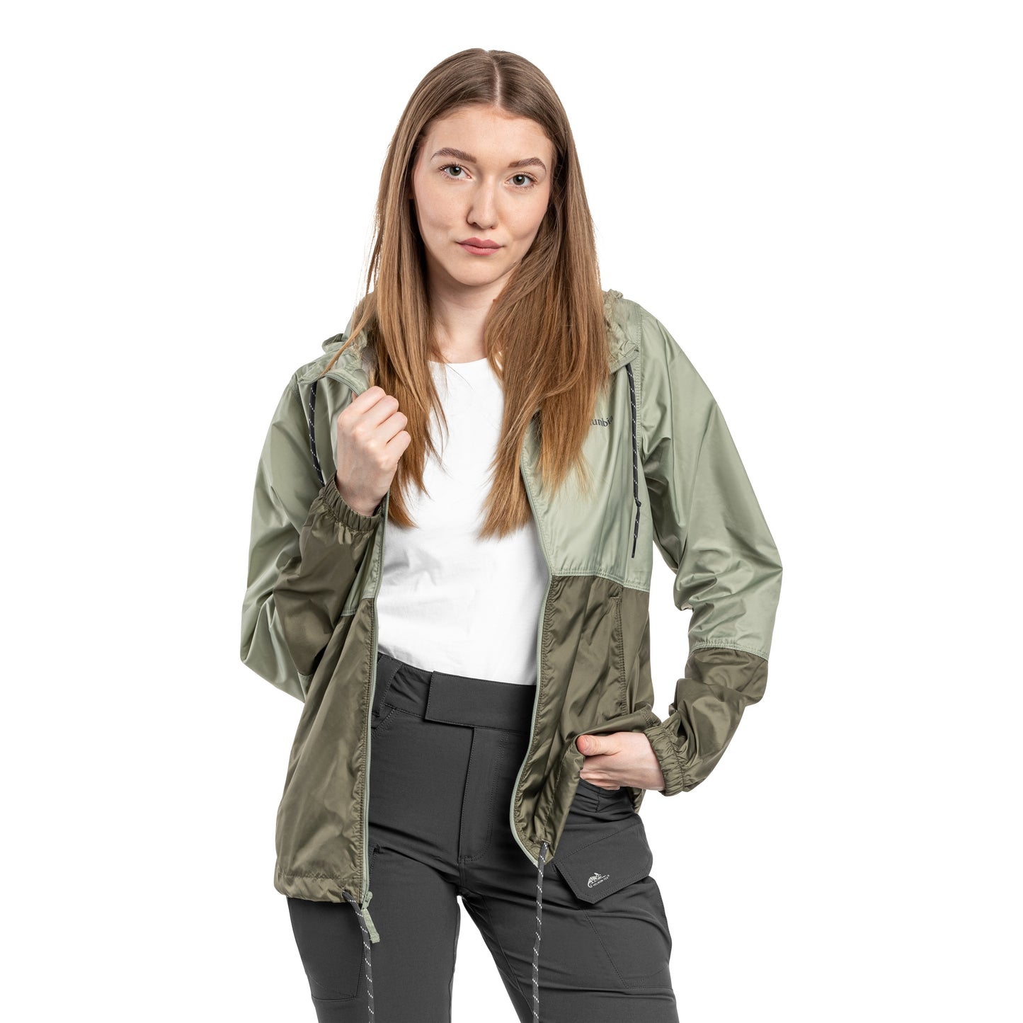 Kurtka damska Columbia Flash Forward II Hooded Windbreaker - Safari/Stone Green