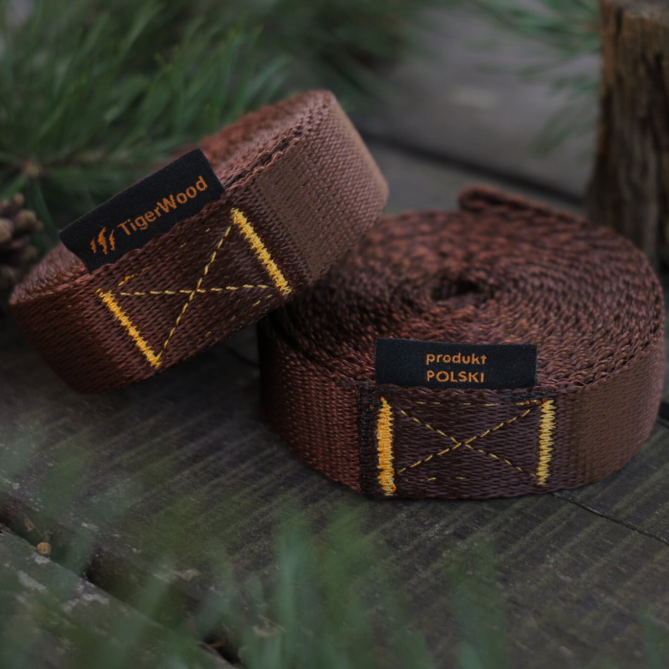 Taśmy do mocowania hamaka TigerWood 3 m - Brown
