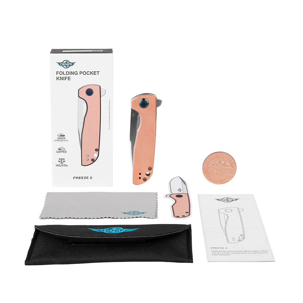 Nóż składany Oknife Freeze 2 Copper - stal nierdzewna 154CM