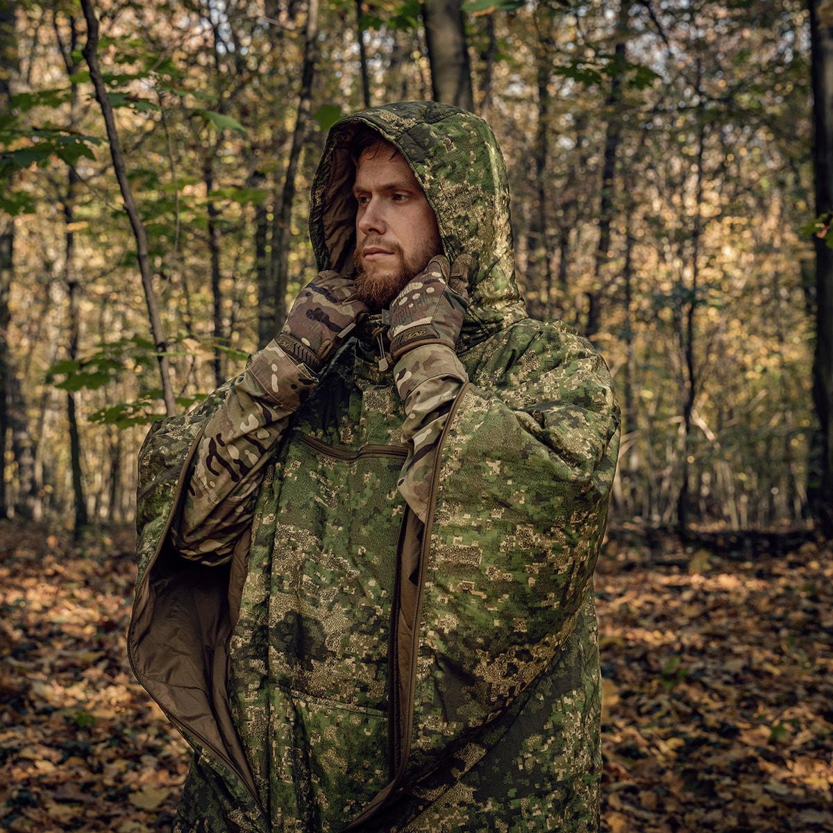 Ponczo Helikon Swagman Roll Climashield Apex z funkcją śpiwora - PenCott WildWood