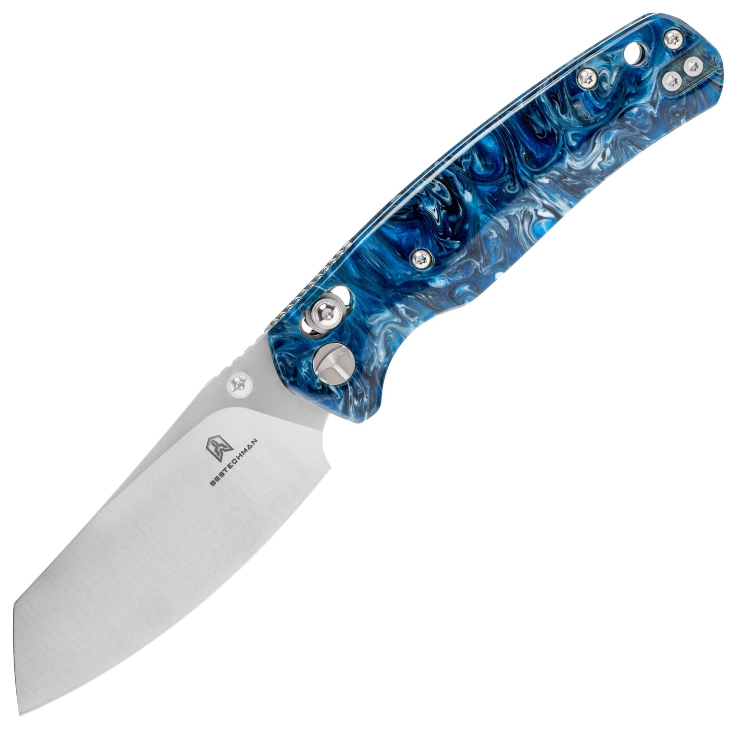Nóż składany Bestechman Cicada's Wing - Blue Patterned Resin