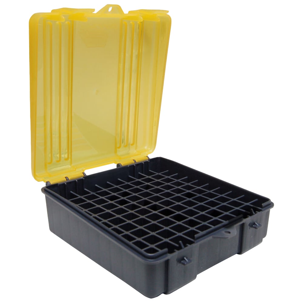 Pudełko amunicyjne Plano kal. 38 Special 100 szt. - Dark Grey/Transparent Amber