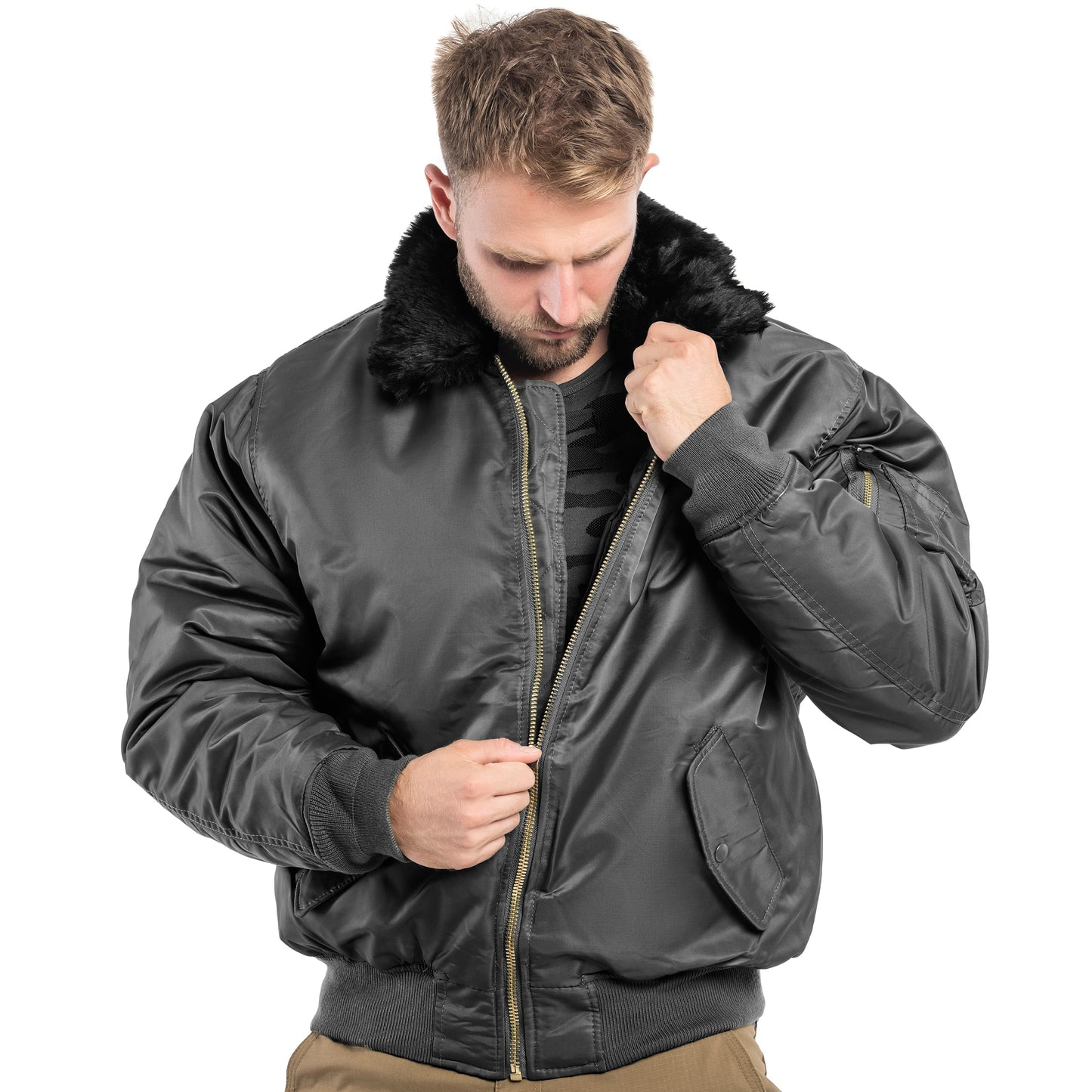 Kurtka Brandit MA2 Fur Collar - Black