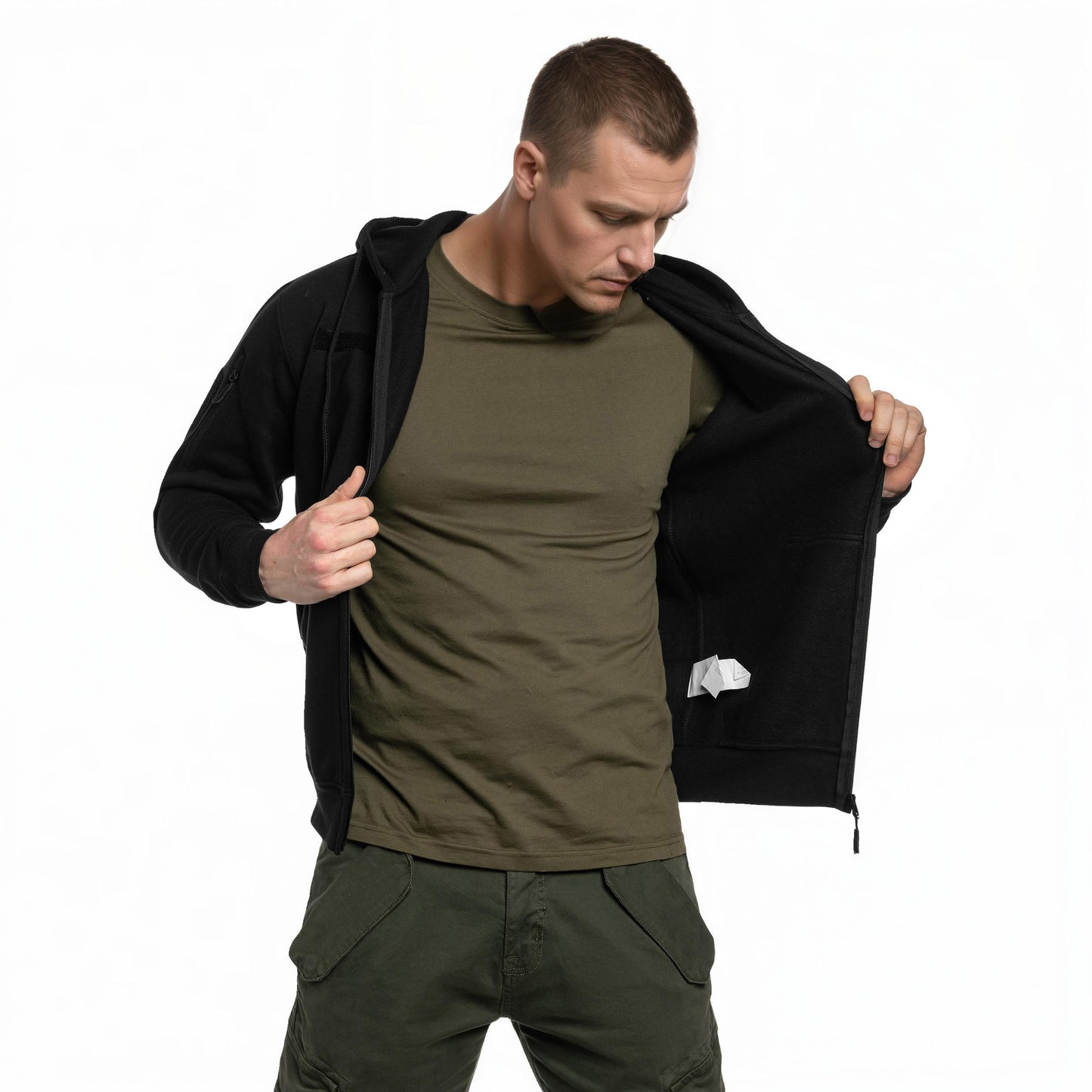 Bluza Mil-Tec Tactical Hoodie Zipper Black