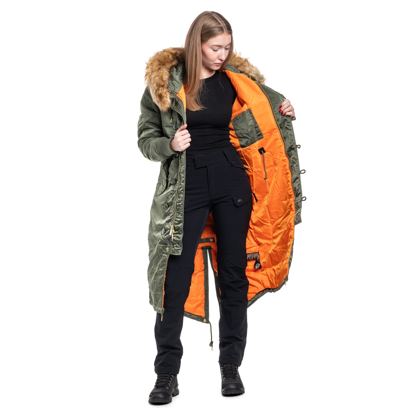 Kurtka damska Alpha Industries Long Fishtail - Sage Green