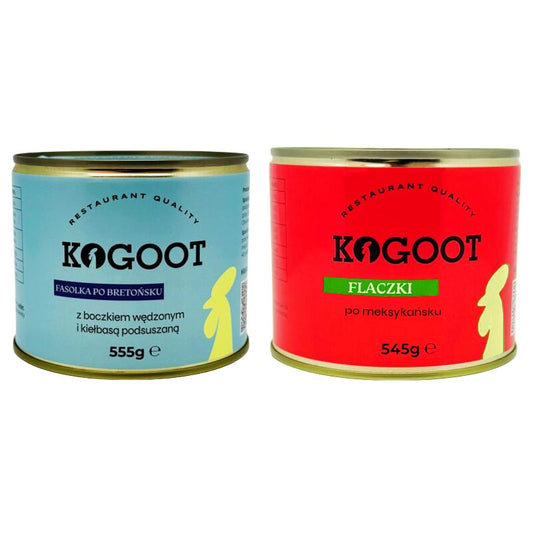 Żywność konserwowana Kogoot - Fasolka po bretońsku 555 g, Flaki po meksykańsku 545 g