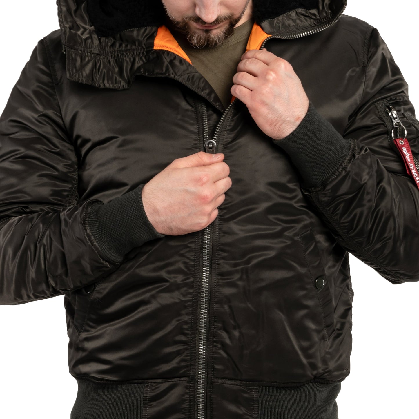 Kurtka Alpha Industries MA-1 Hooded - Black Olive