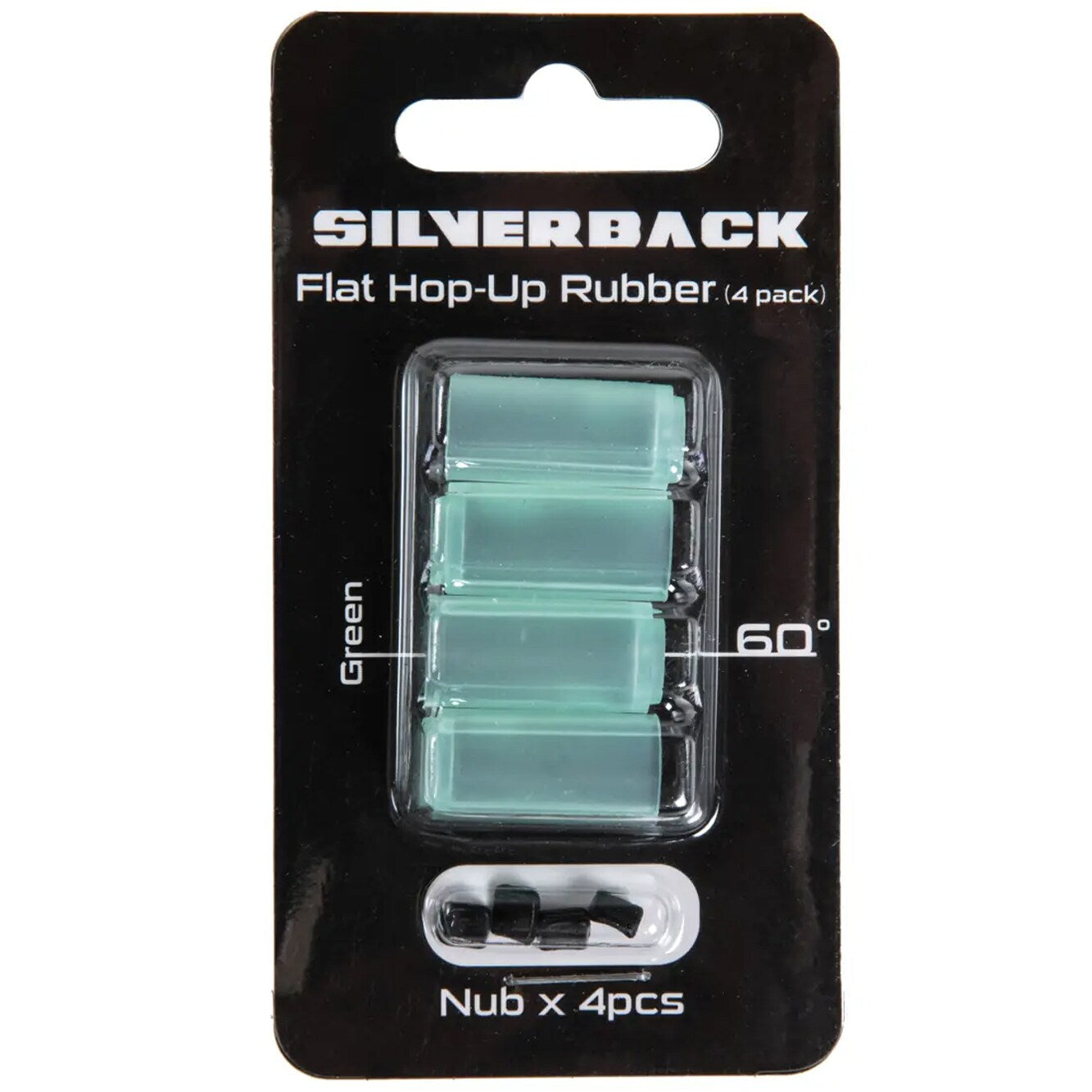 Gumki Hop-Up Silverback Airsoft do replik SRS/TAC-41 60 st. 4 szt. - Green