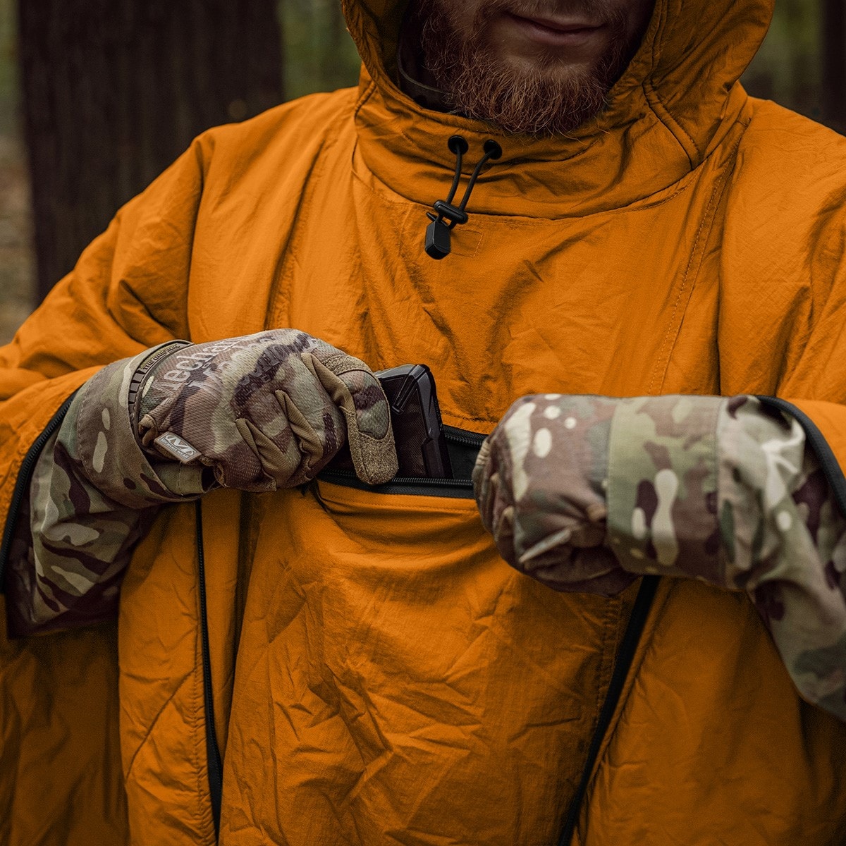 Ponczo Helikon Swagman Roll Climashield Apex z funkcją śpiwora - Orange