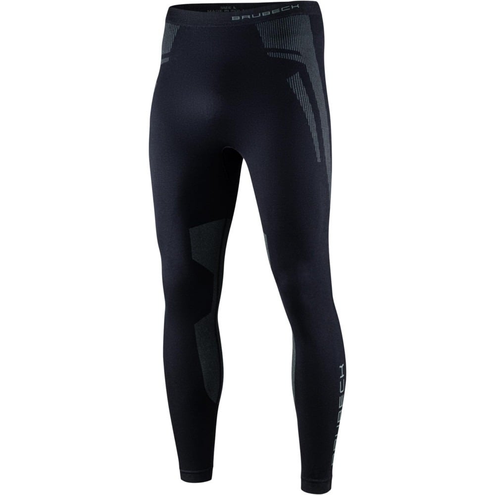 Legginsy termoaktywne męskie Brubeck Dry - Czarne/Grafitowe