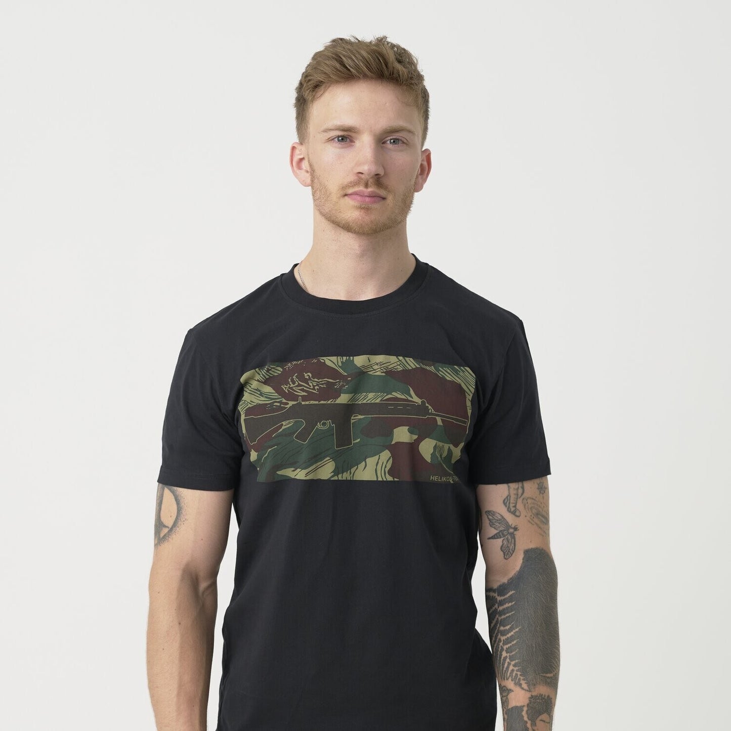 Koszulka T-Shirt Helikon FN FAL - Black/Rhodesian Camo