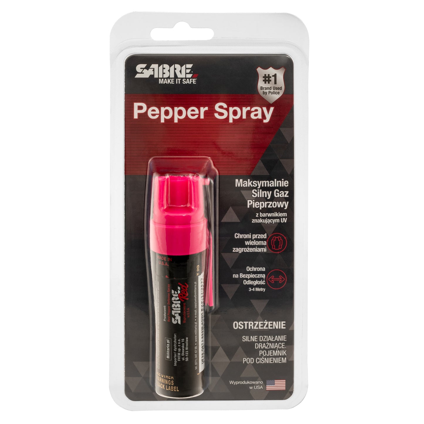 Gaz pieprzowy Sabre Red Stream Pink 22 ml - strumień