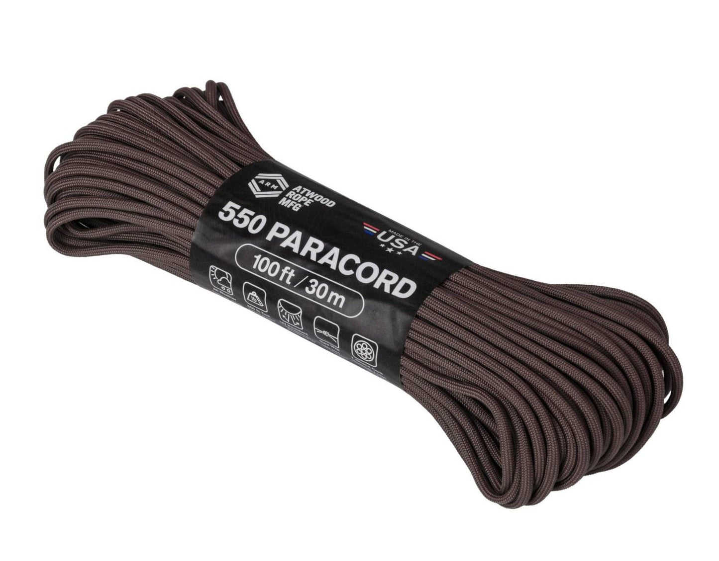 Linka Atwood Rope MFG 550 Paracord 30 m - Brown