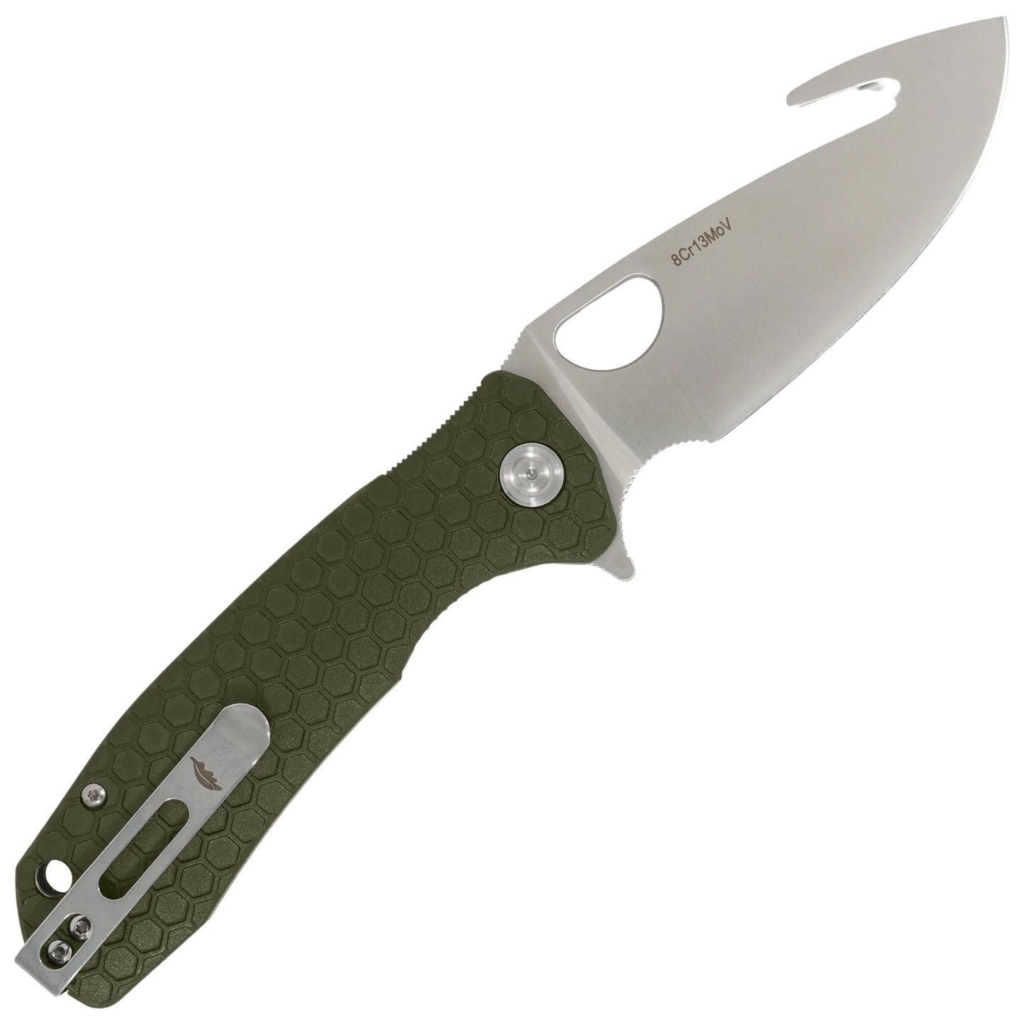 Nóż składany Honey Badger Hook Medium 8Cr13MoV - Green