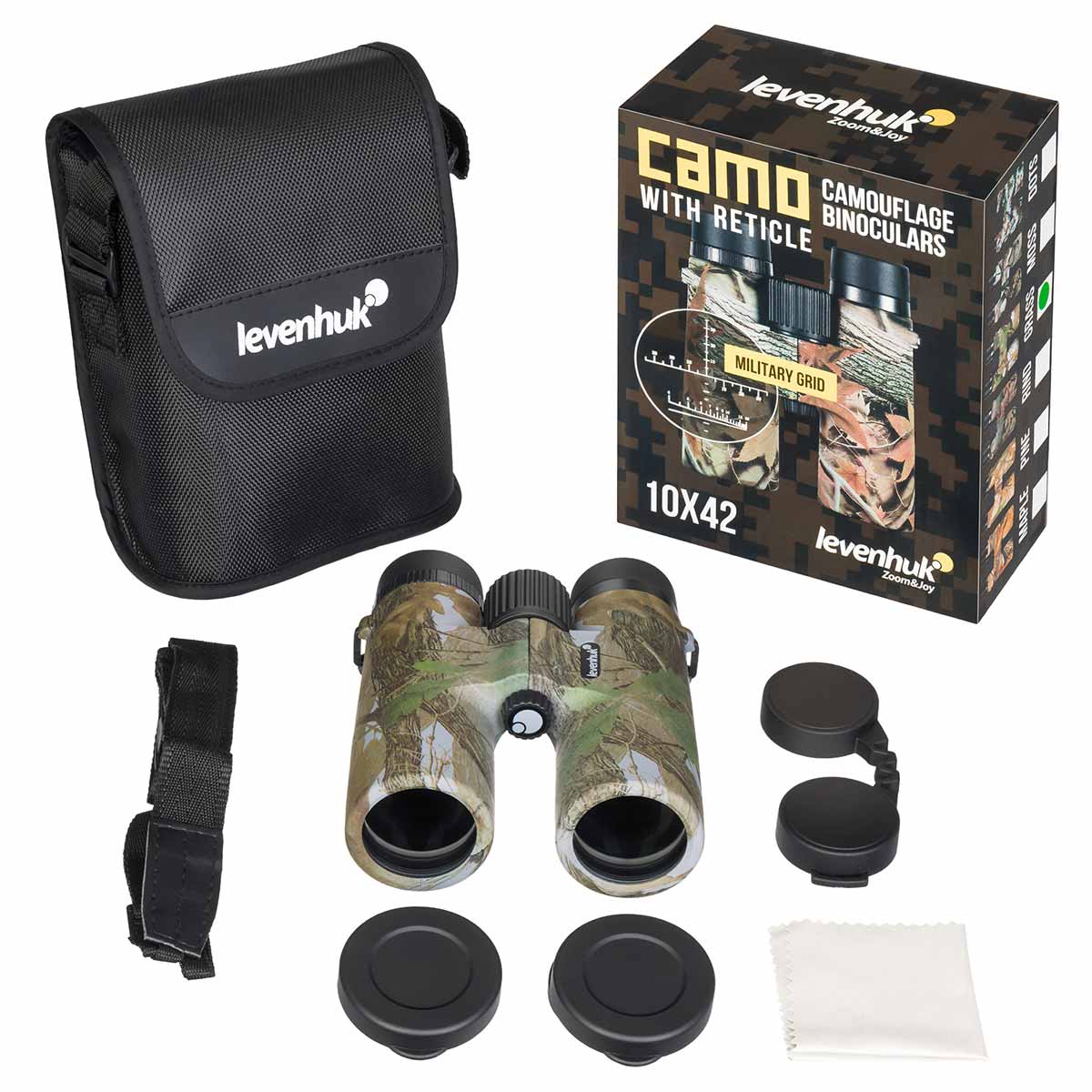Lornetka Levenhuk Camo 10x42 z celownikiem - Grass