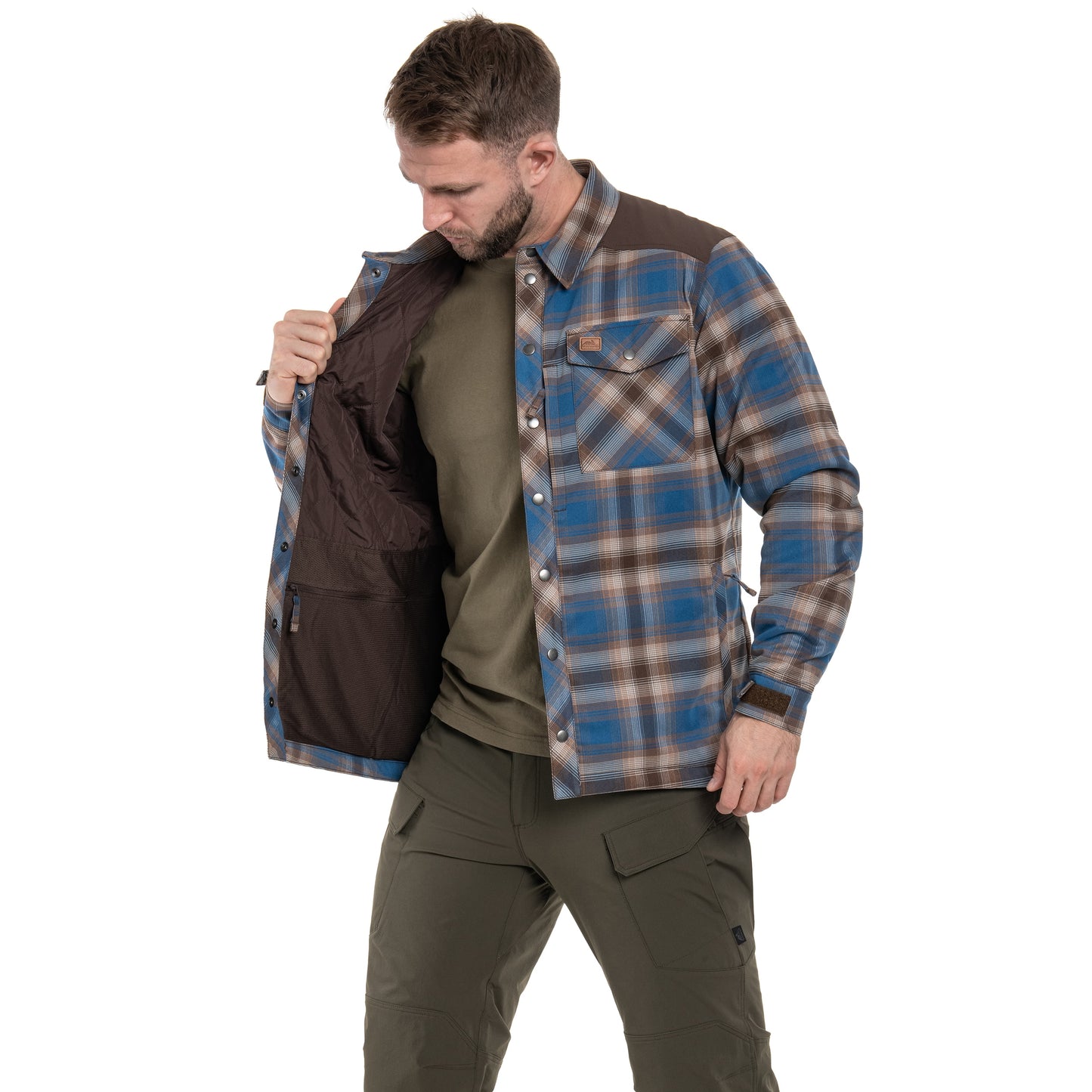 Koszula Helikon Winter Warden Long Sleeve - Forest Blue Plaid