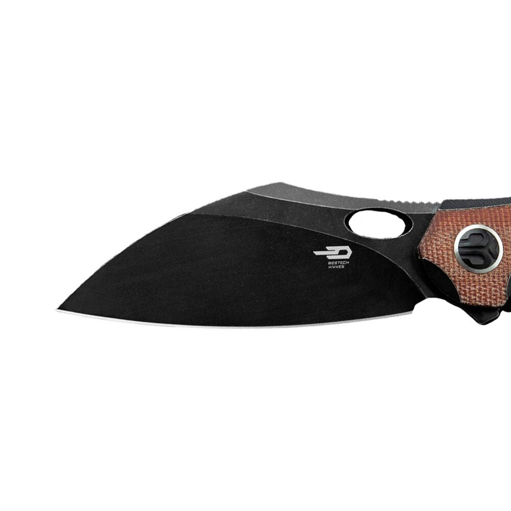 Nóż składany Bestech Knives Nogard - Black Titanium/Natural Micarta Canvas