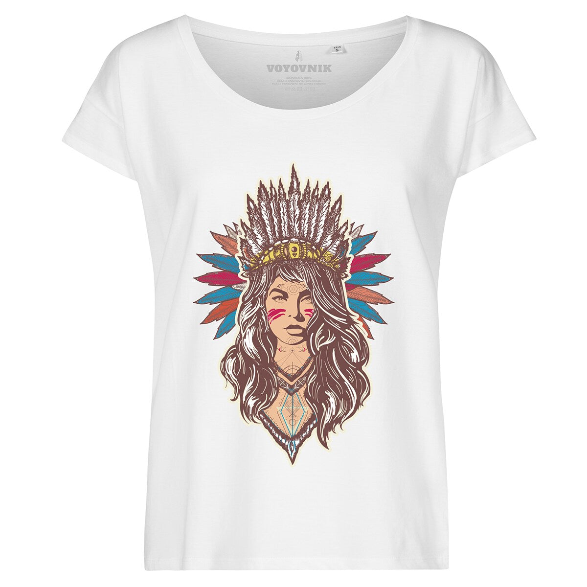 Koszulka T-shirt damska Voyovnik Siuox Warbonnet - Biała