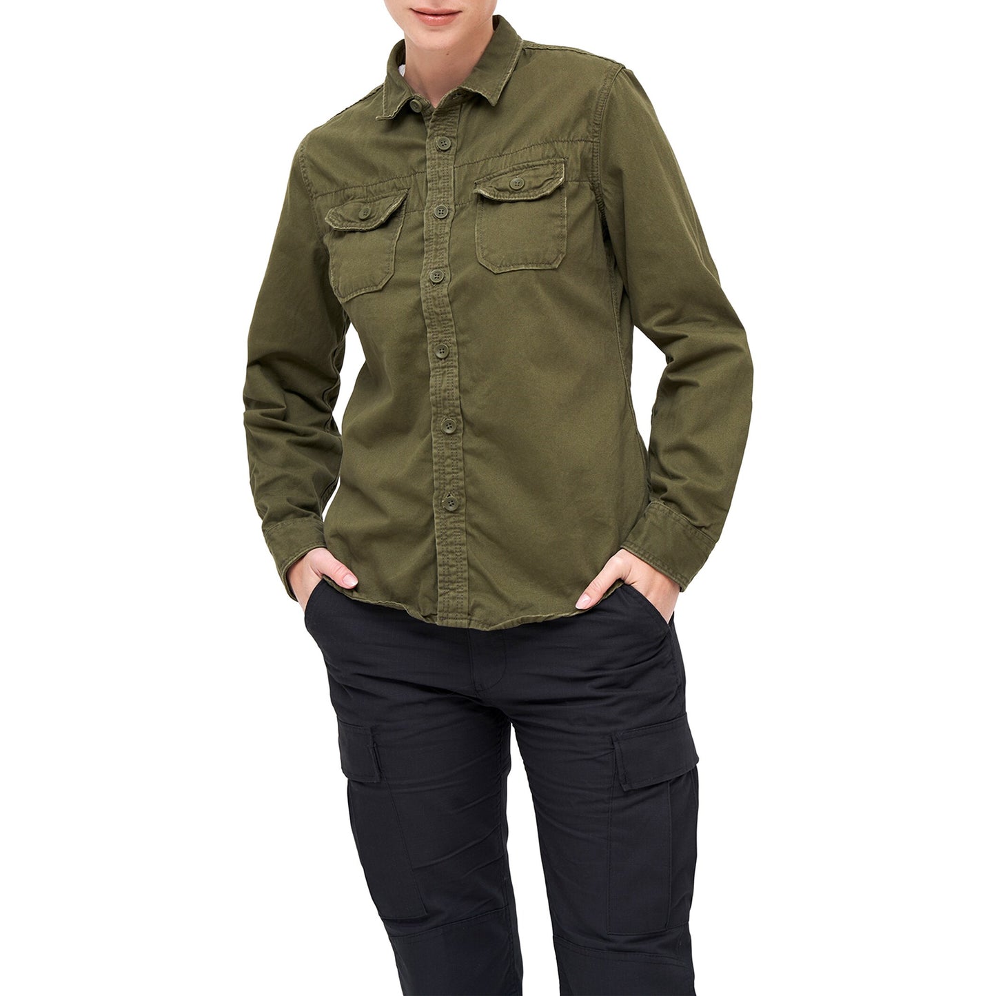 Koszula damska Brandit Vintageshirt Long Sleeve - Olive