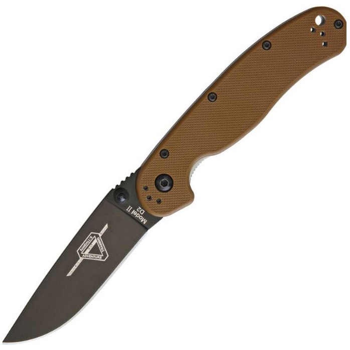 Nóż składany Ontario Rat-2 Folder D2 - Coyote Brown