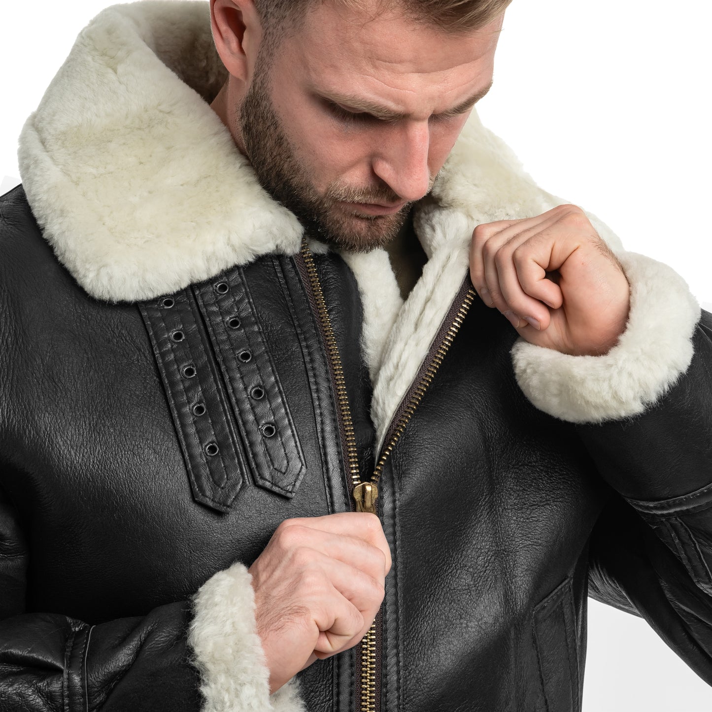 Kurtka Mil-Tec US B3 Sheepskin Leather - Black