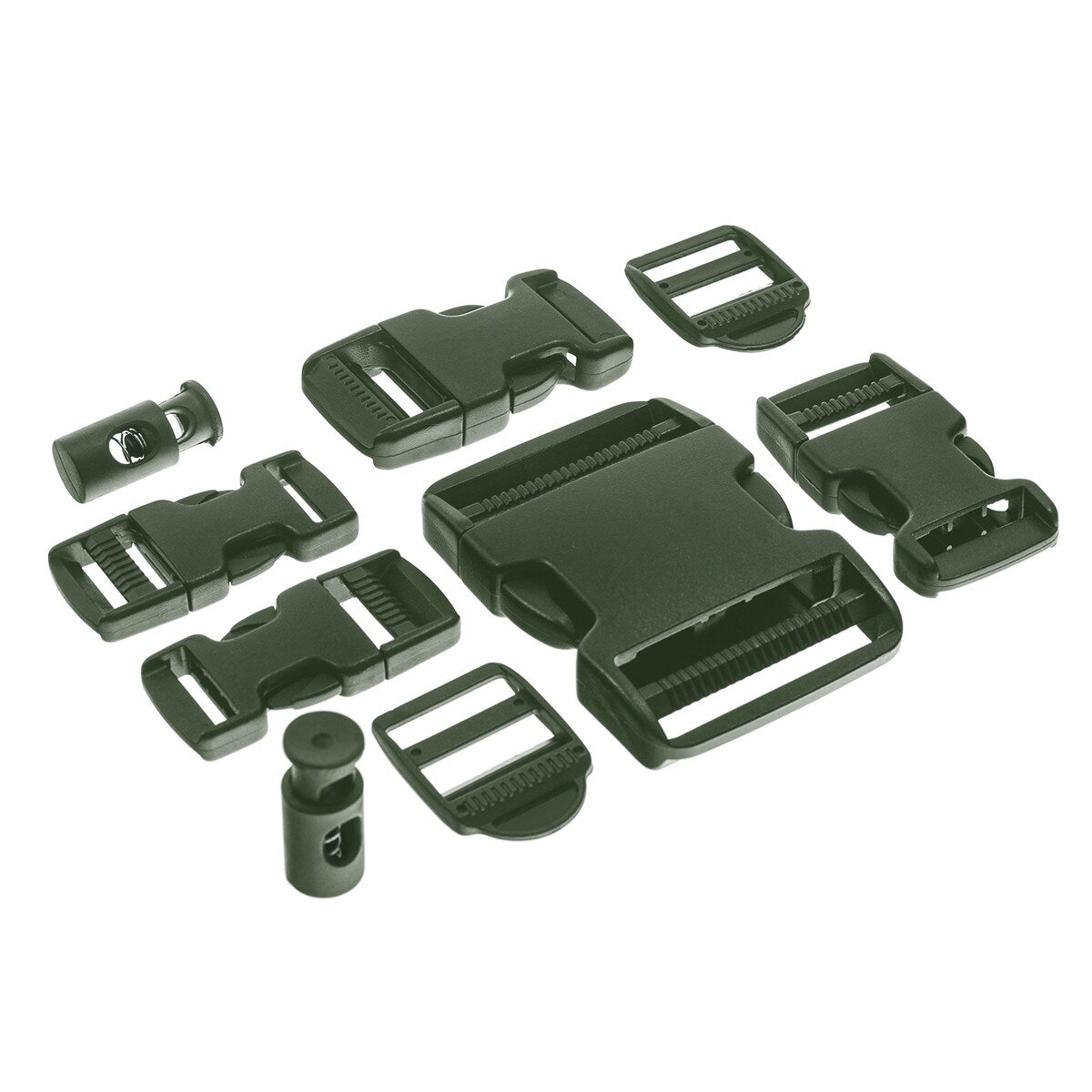 Zestaw klamer Mil-Tec olive - 9 szt.