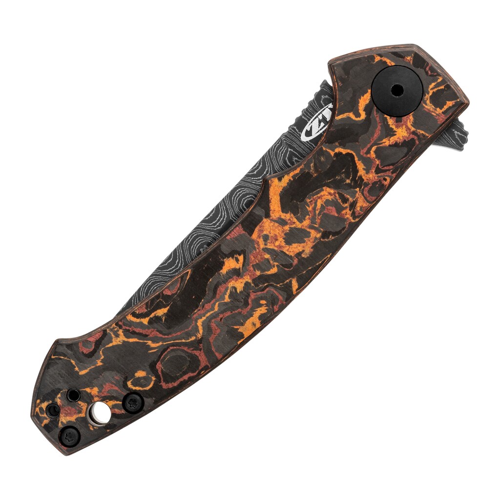 Nóż składany Zero Tolerance Sinkevich KVT Vegas Forge Stainless - Orange/Red Marbled Multi Carbon