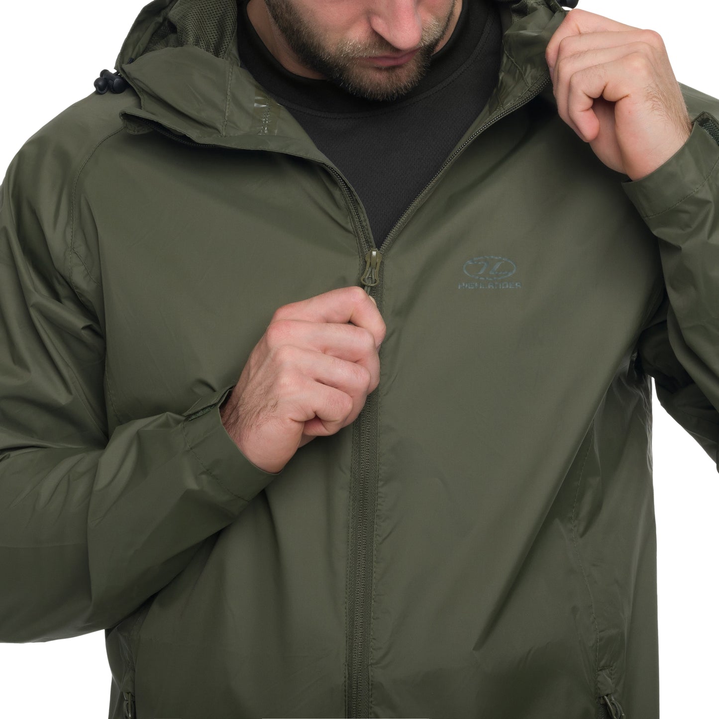 Kurtka Highlander Outdoor Stow & Go Pack Away - Olive Green