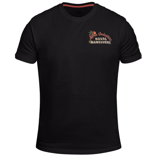 Koszulka T-Shirt Alpha Industries Naval Maneuvers Back Print - Black