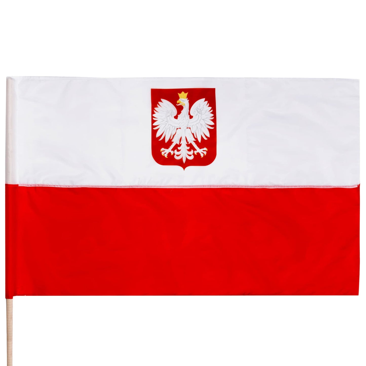 Flaga Polski z godłem - 112 x 70 cm
