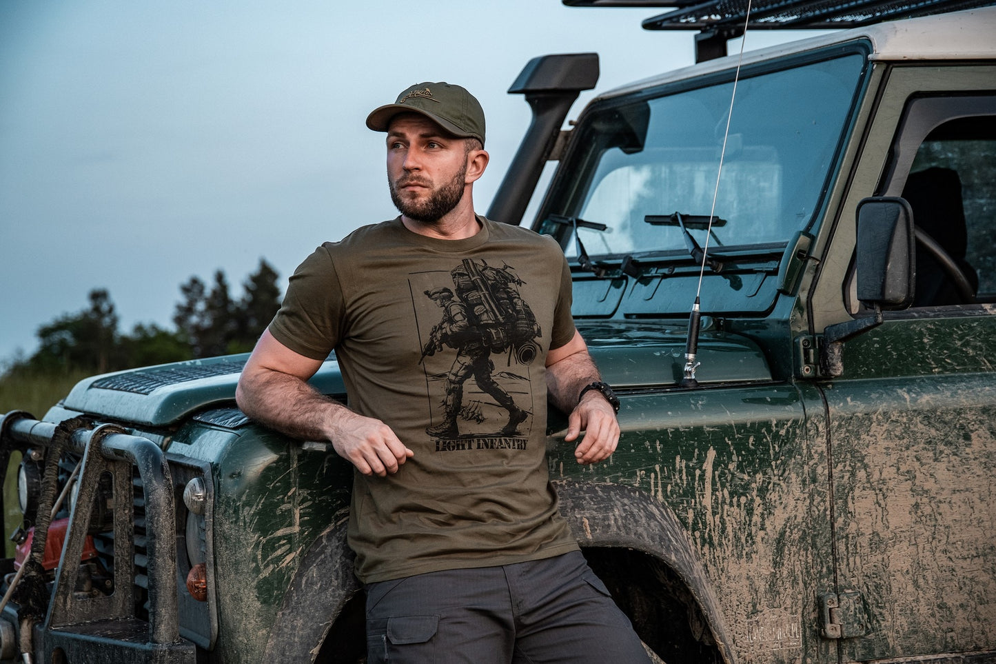 Koszulka T-Shirt Helikon Light Infantry - Olive Green