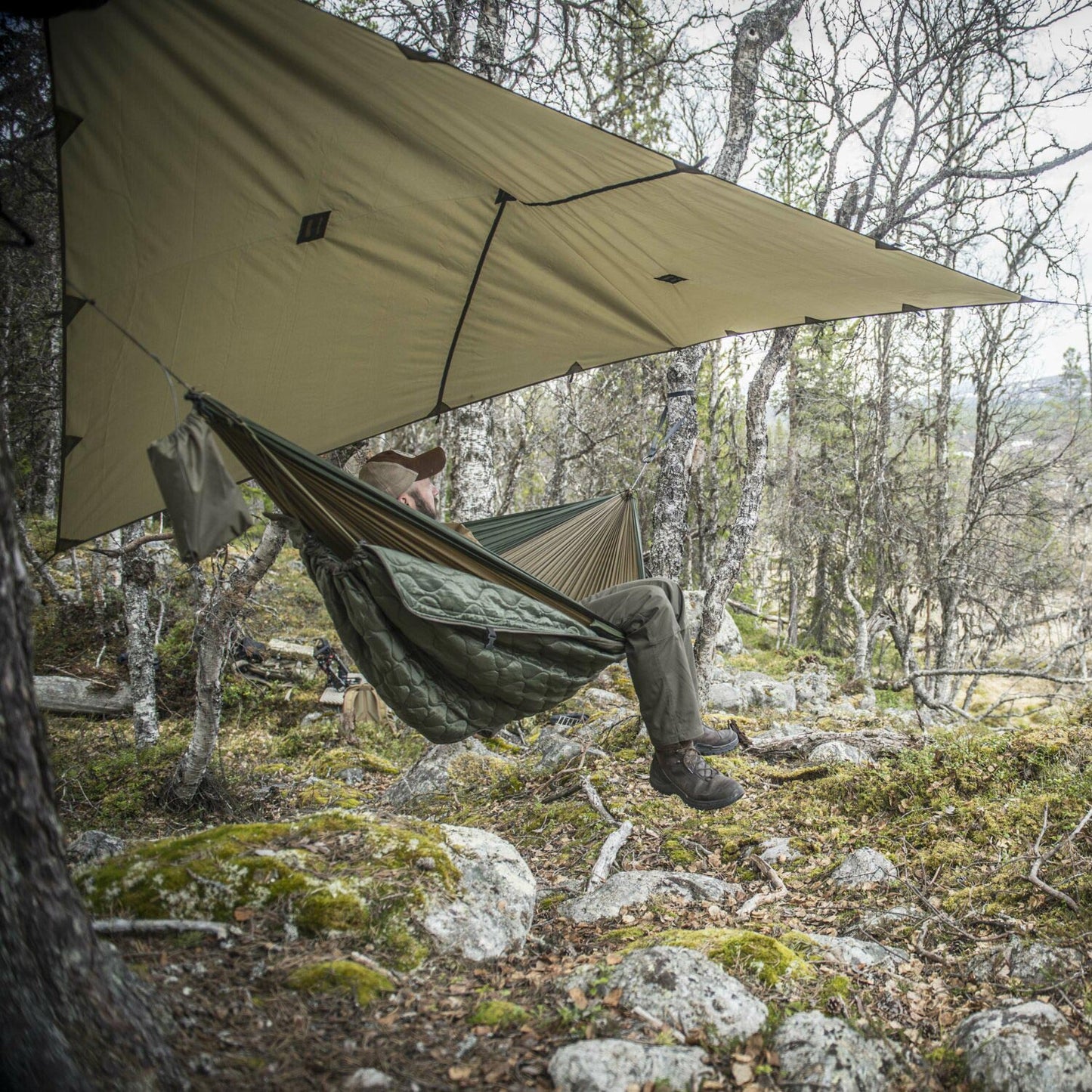 Płachta biwakowa Helikon Supertarp Small - Olive Green