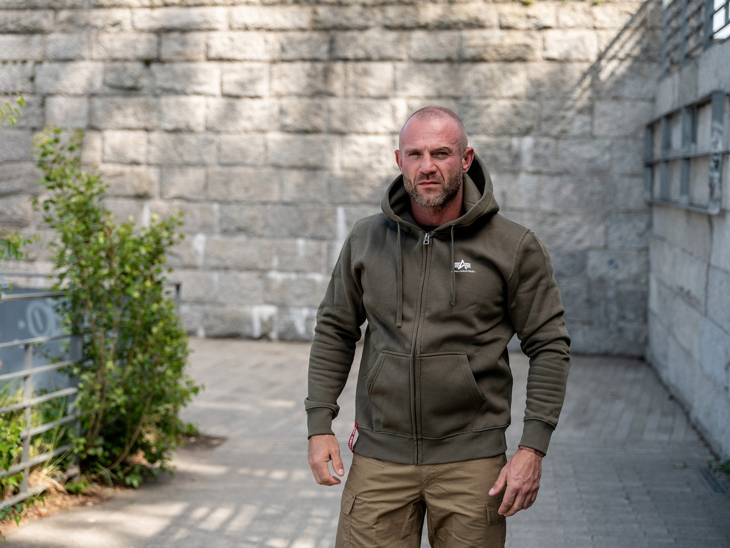 Bluza Alpha Industries Basic Zip Hoody Small Logo - Dark Olive