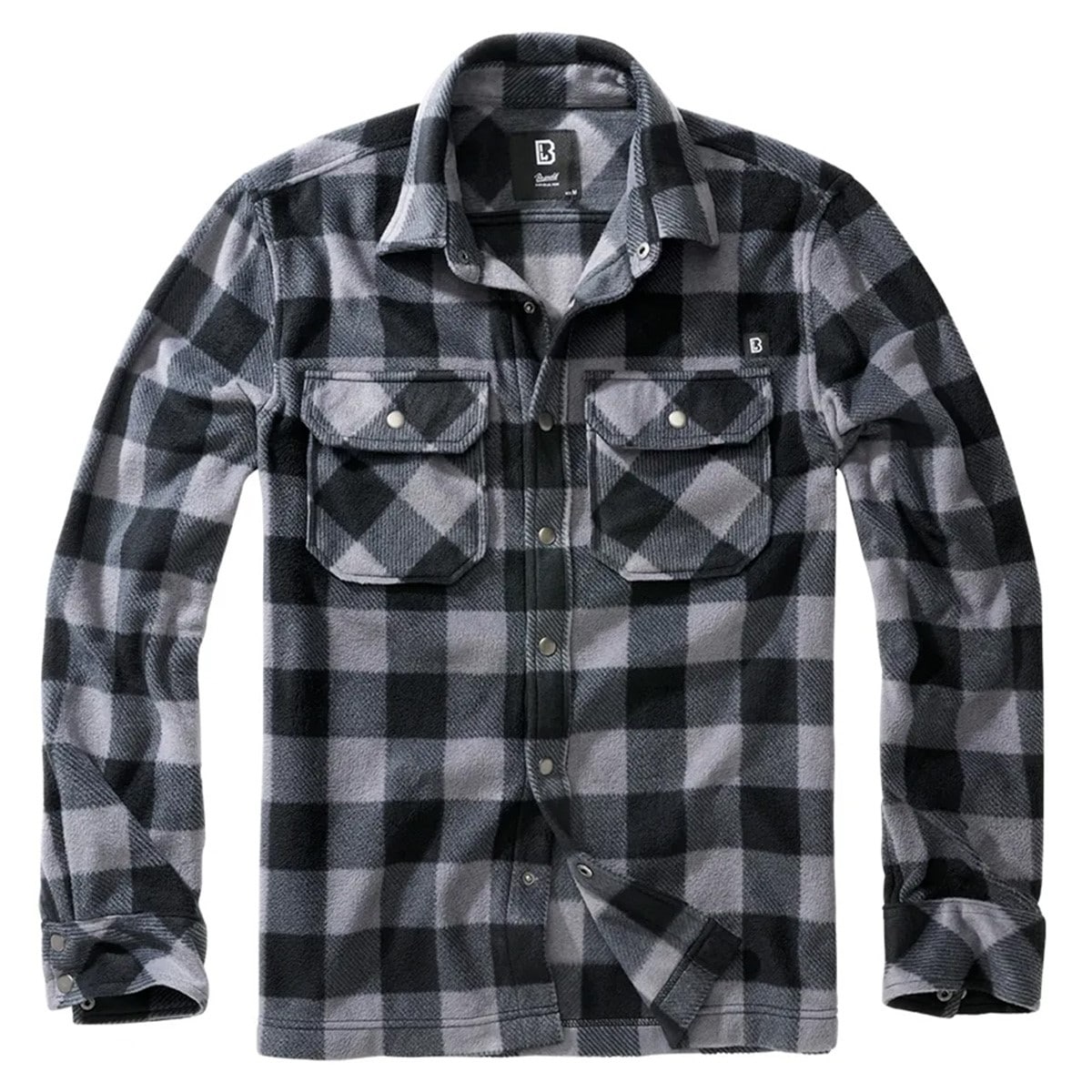Koszula Brandit Jeff Fleece Long Sleeve - Black/Grey