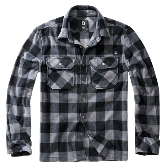 Koszula Brandit Jeff Fleece Long Sleeve - Black/Grey