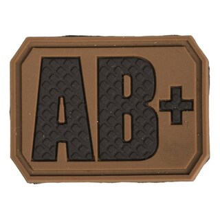 Emblemat Mil-Tec z grupą krwi AB+ coyote