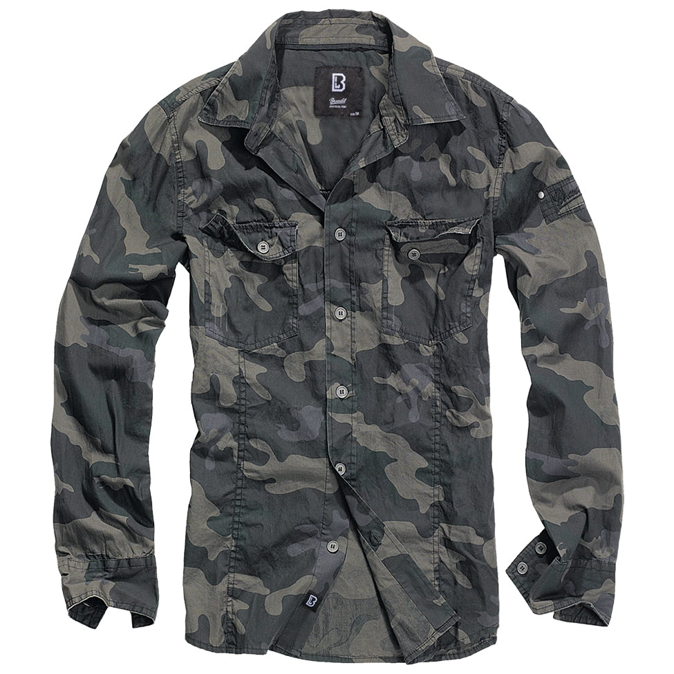 Koszula Brandit Slim Fit Long Sleeve - Dark Camo