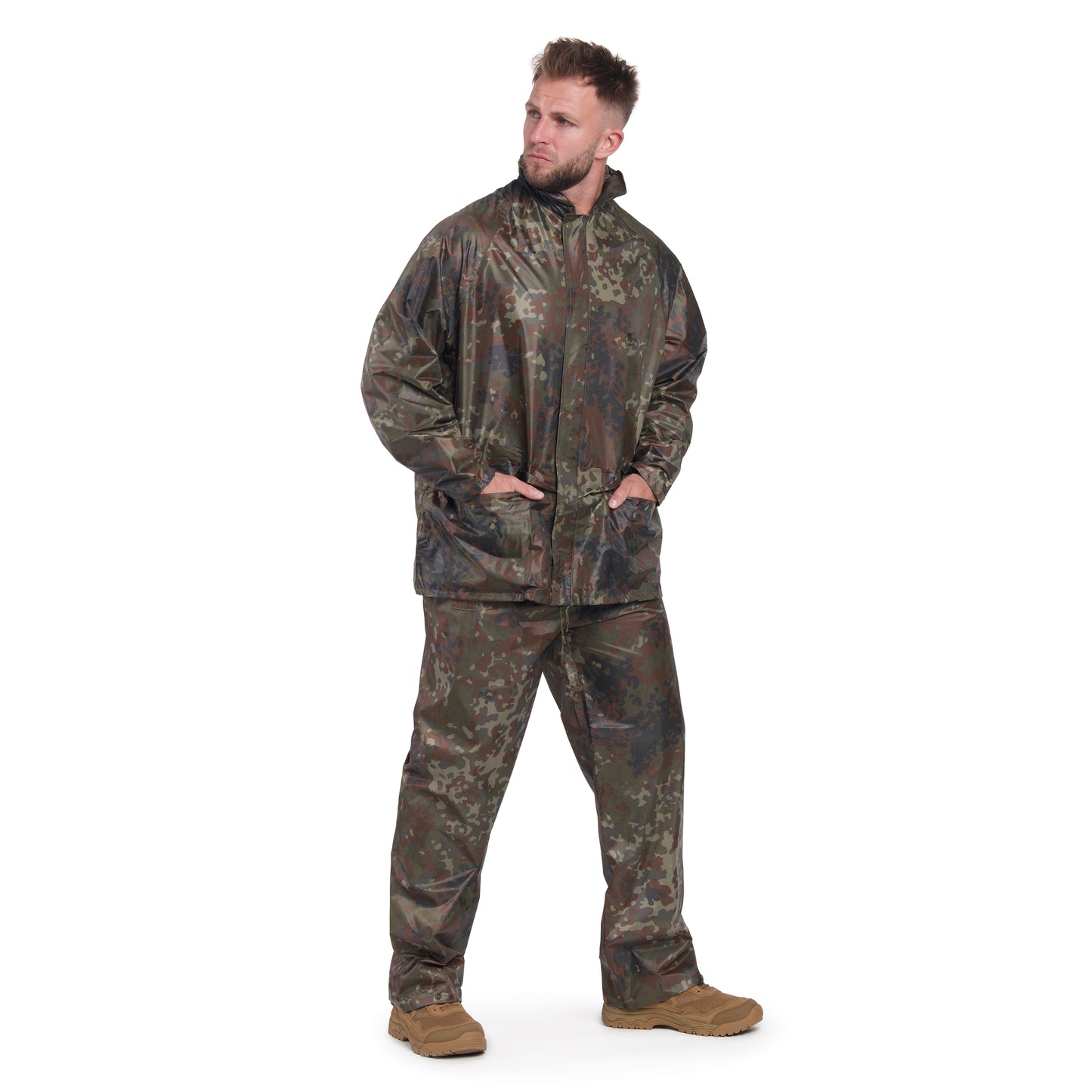 Komplet przeciwdeszczowy Mil-Tec kurtka + spodnie - Flecktarn