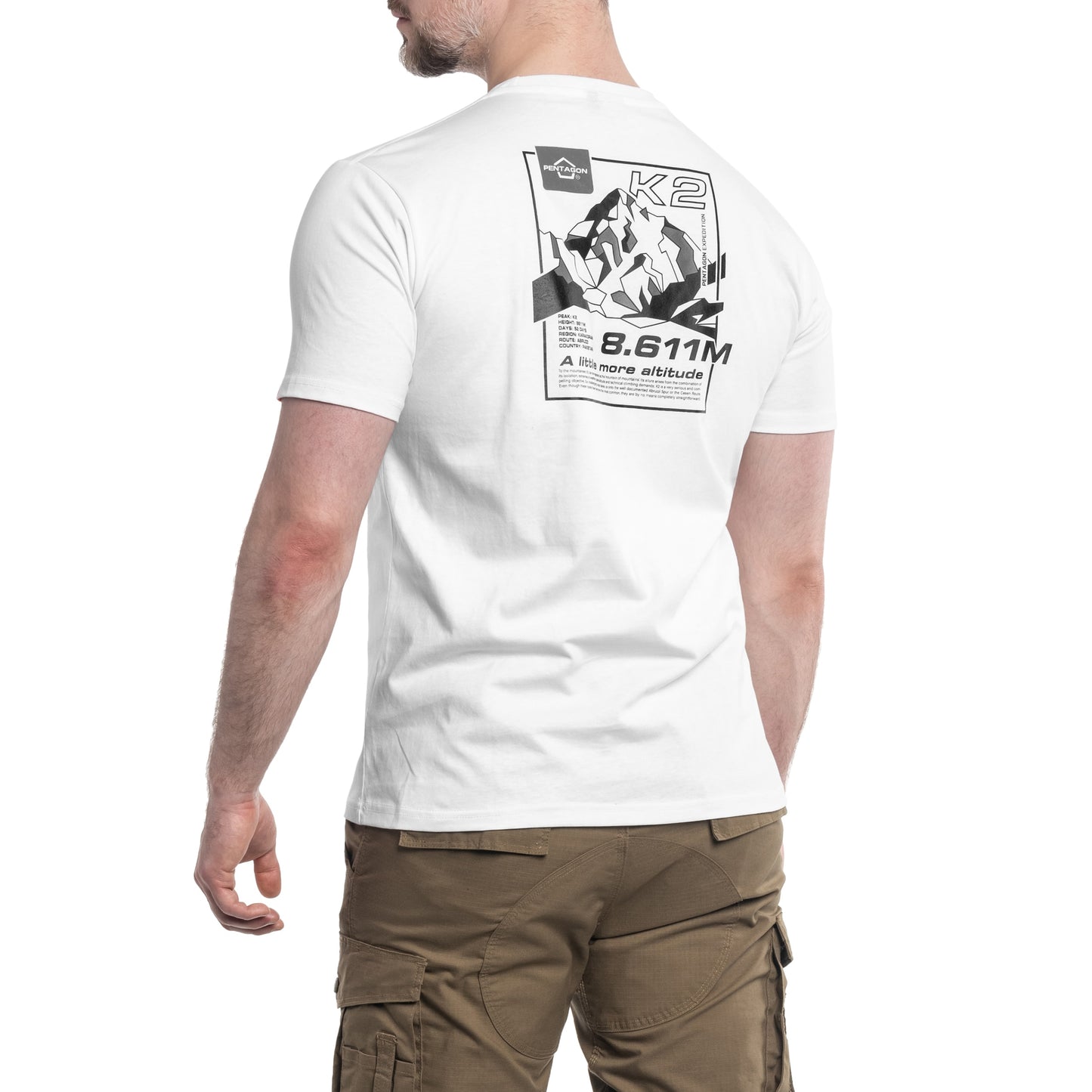 Koszulka T-Shirt Pentagon Ageron "K2 Mountain" - White