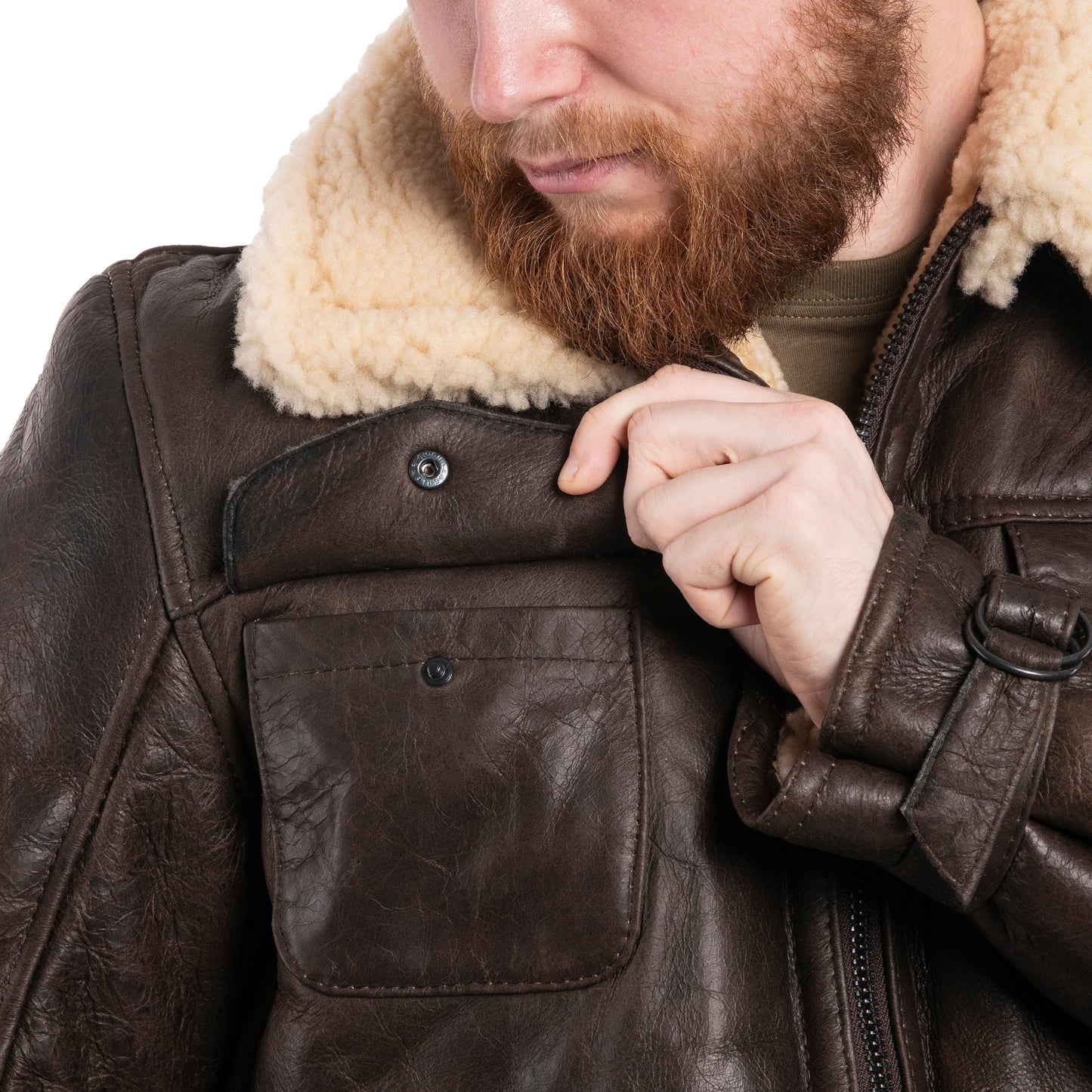 Kurtka skórzana Mil-Tec US Navy A4 Sheepskin - Brown