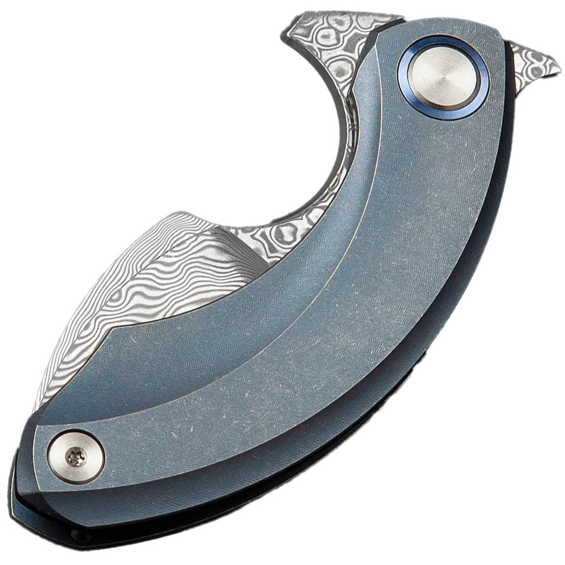 Nóż składany Bestech Knives Strelit - Damascus/Blue Titanium