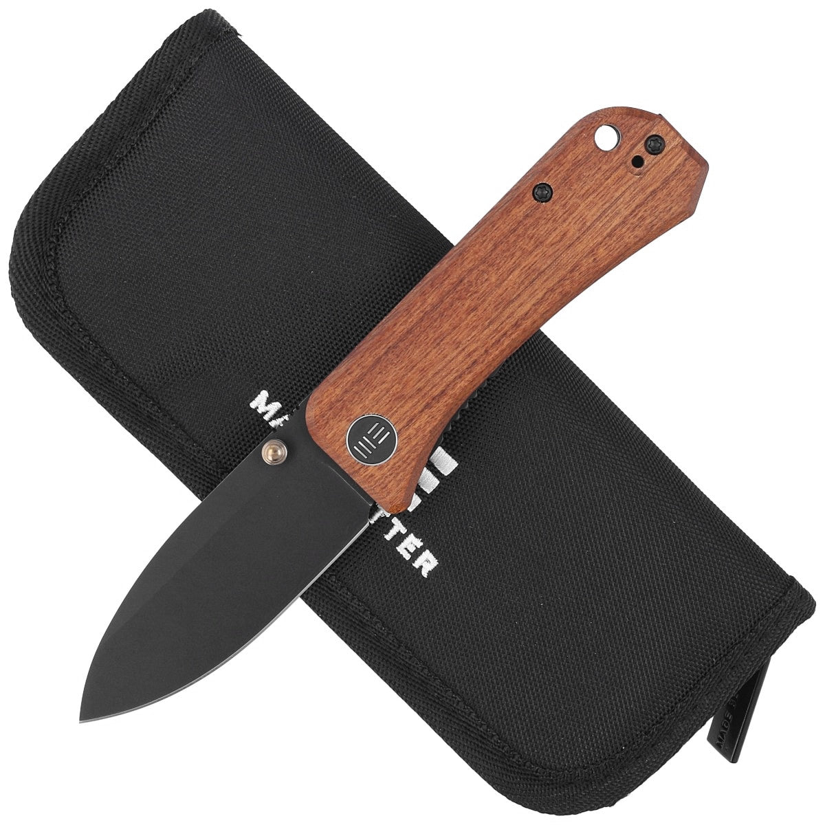 Nóż składany WE Knife Banter Thumb Stud Cuibourtia Wood Handle - Black Stonewash