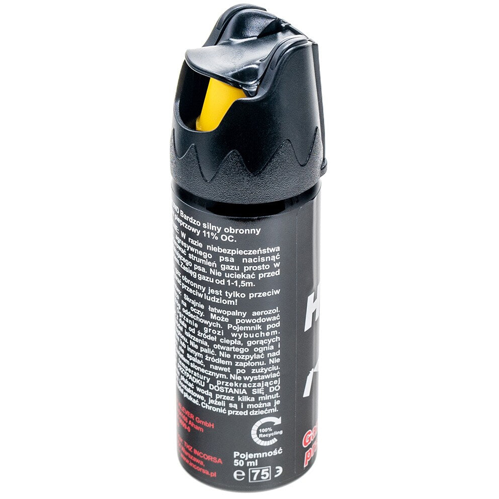 Gaz pieprzowy na psy i wilki Klever Anti Hund 50 ml - stożek